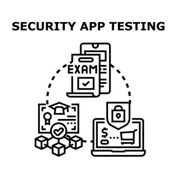 Security application testing and software development process Stockillustratie