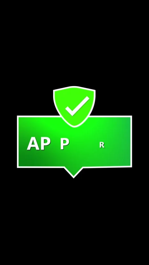 Security approval seal animation vertical video. Checkmark shield branding .. Stock Footage 341613085