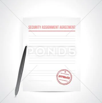 Security assignment agreement illustration Stock Illustration