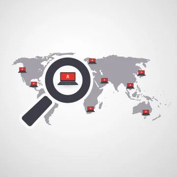 Security Audit, Virus Scanning, Cleaning, Eliminating Malware, Ransomware Stock Illustration