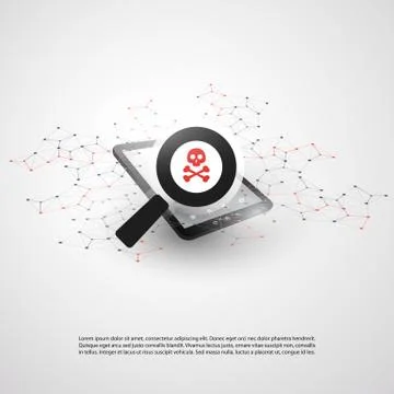 Security Audit, Virus Scanning, Cleaning, Eliminating Malware Stock Illustration