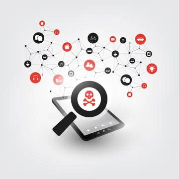 Security Audit, Virus Scanning, Cleaning, Eliminating Malware Stock Illustration