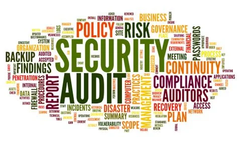 Security audit in word tag cloud Stock Illustration