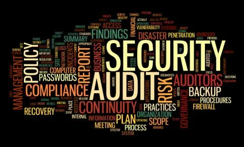 Security audit in word tag cloud Illustrazione stock
