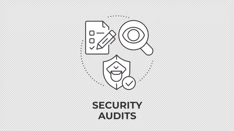 Security audits animated line concept icon Stock Footage 345258160