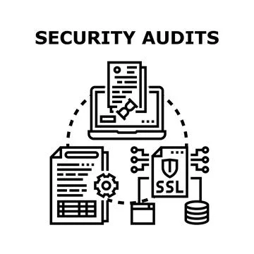 Security audits concept with data protection process Stockillustratie
