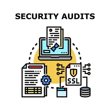 Security audits concept with data protection process 库存插图