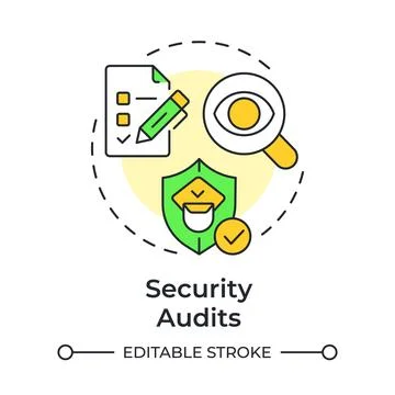 Security audits multi color concept icon Stock Illustration