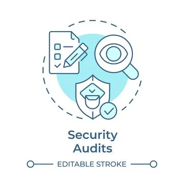 Security audits soft blue concept icon Stock Illustration