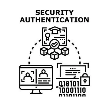 Security authentication concept for digital identity verification Stock Illustration