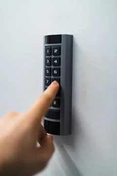 Security automatic digital room door lock. Stock Photos