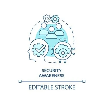 Security awareness turquoise concept icon Illustrazione stock