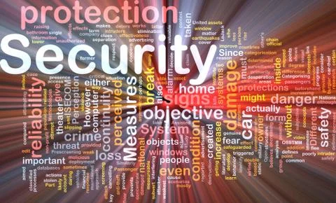 Security background concept glowing Illustrazione stock