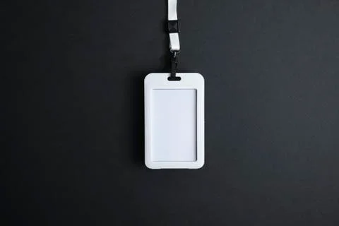 Security Badge on black background, event invitation concept, job Foto stock