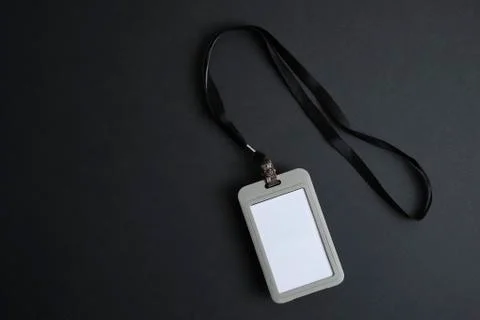 Security Badge on black background, event invitation concept, job Stock Photos
