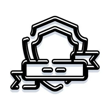 Security badge shield protecting banner ribbon with shadow Stock-Illustration