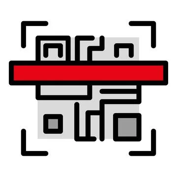 Security barcode icon vector flat Stock Illustration