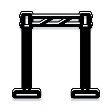 Security barrier checking entry point in black and white Illustrazione stock