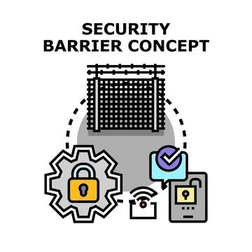 Security barrier concept protecting access and information Stock Illustration