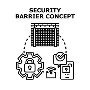 Security barrier concept protecting access and information Stock Illustration