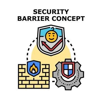 Security barrier concept protecting data and systems Illustrazione stock