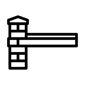 Security barrier gate closing access control icon Stock Illustration