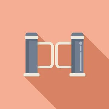 Security barrier icon flat vector. Automatic gate Stock Illustration