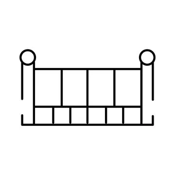Security barrier line art icon on white background Stock Illustration