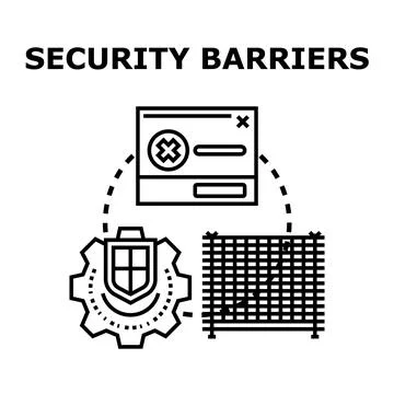 Security barriers concept protecting data and access 스톡 일러스트