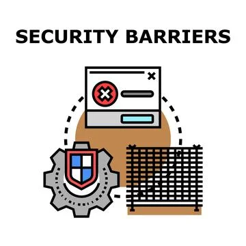 Security barriers concept protecting data and access イラスト素材