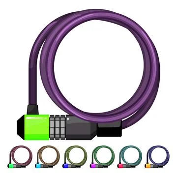 Security bicycle lock cartoon vector graphic Illustrazione stock