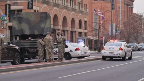 Security Biden Inauguration DC Lockdown Stock Footage 146756586