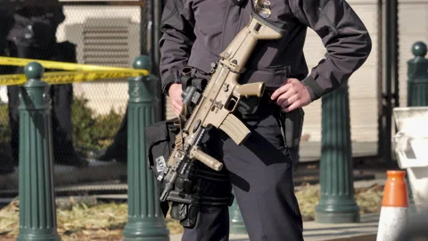 Security Biden Inauguration DC Lockdown Stock Footage 146794870