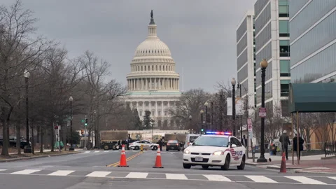 Security Biden Inauguration DC Lockdown Stock Footage 146814302