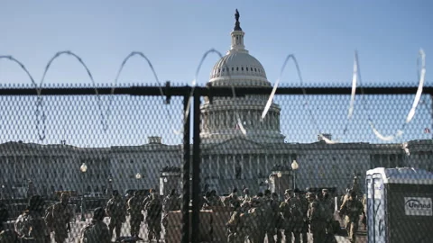 Security Biden Inauguration DC Lockdown Video stock 146875782