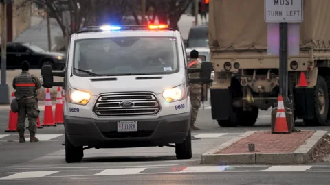 Security Biden Inauguration DC Lockdown Stock Footage 146917355