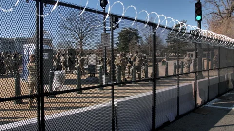 Security Biden Inauguration DC Lockdown Stock Footage 146927795