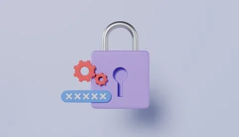 Security with big padlock, personal privacy security, data security concept Stock Illustration
