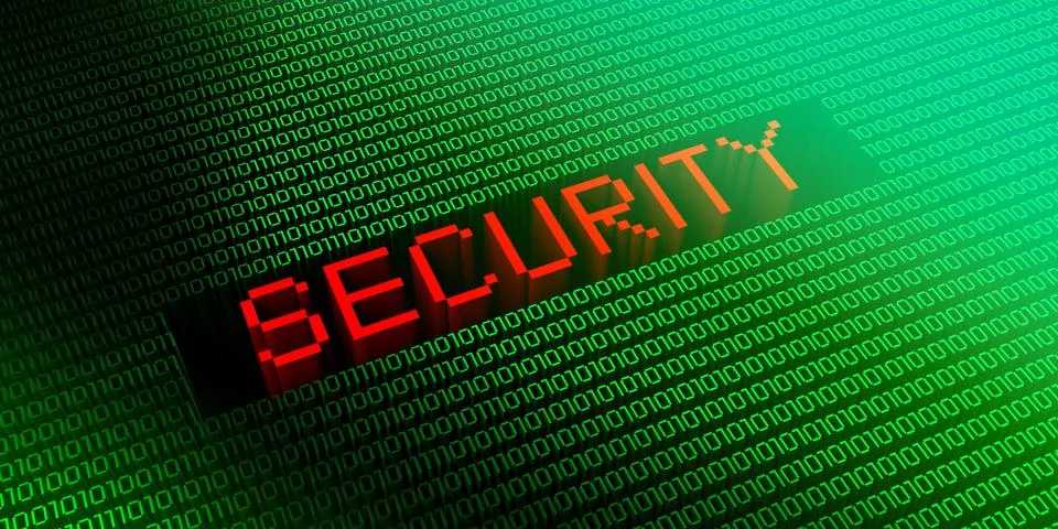 Security - binary code concept - 3D illustration Stock Illustration