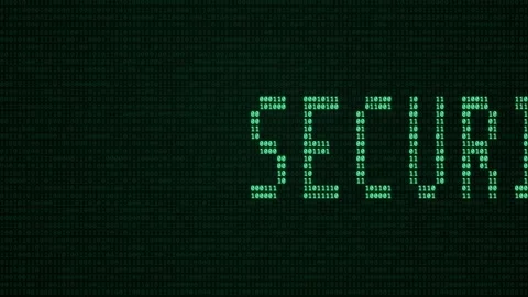 Security Binary Code Protection Concept on Digital Matrix Background Stock Footage 337038357