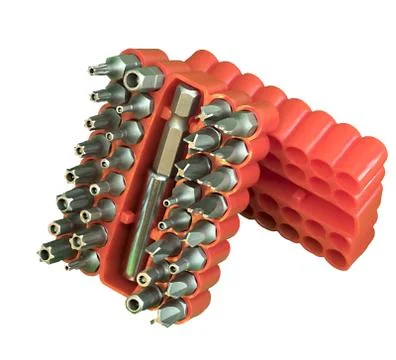 Security Bit Set Torx Star Tamper Screws Hex Key Phillips Slotted Tri Wing. Stock Photos