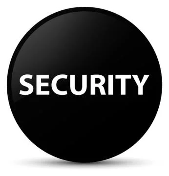 Security black round button Stock Illustration