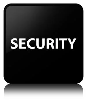 Security black square button Stock Illustration