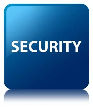 Security blue square button Stock Illustration