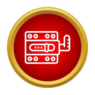 Security bolt lock icon in red circle Stock Illustration
