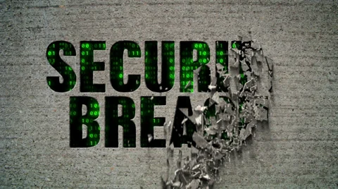 Security Breach Crumbling Wall Code Matrix Stock Footage 39654453