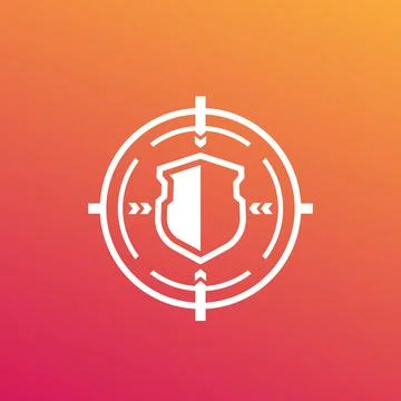 Security breach, cyber attack vector icon Stock Illustration