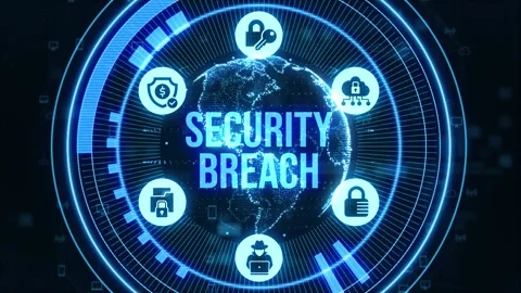 Security breach. Cyber security virus at... | Stock Video | Pond5