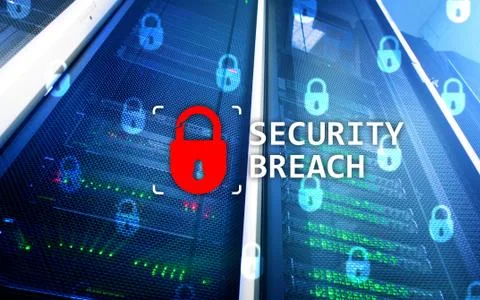 Security breach detection, Cyber protection. Information privacy. Stockillustratie
