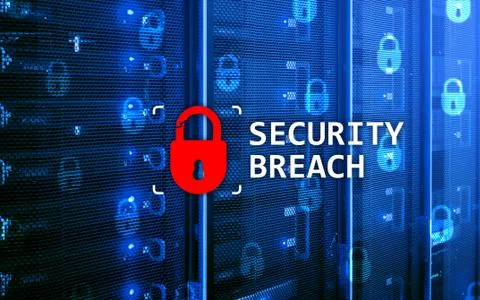 Security breach detection, Cyber protection. Information privacy. Stockillustratie